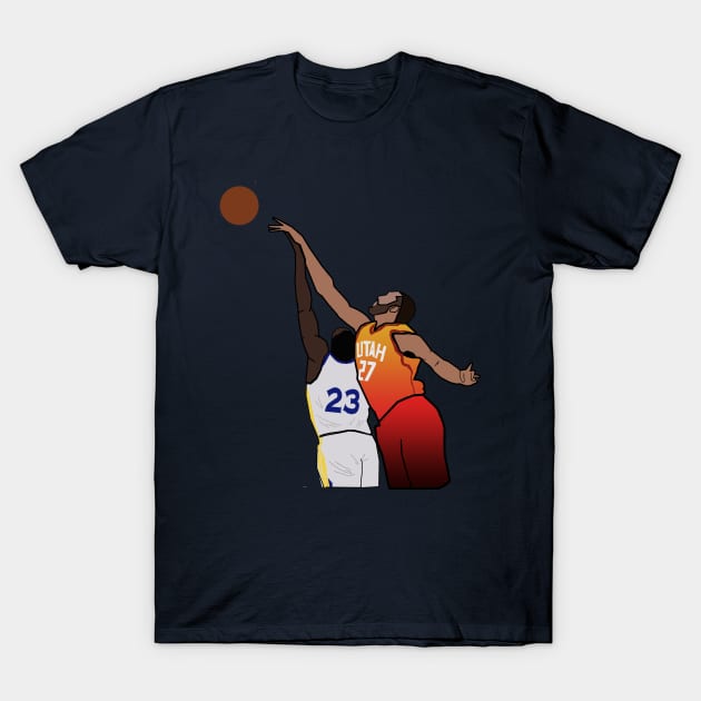 Rudy Gobert Block s Draymond Green - Utah Jazz T-Shirt by xavierjfong